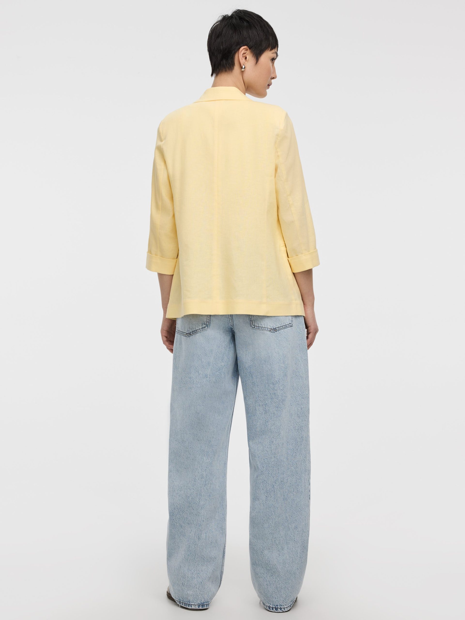 Open Linen Blazer with 3/4 Sleeves - Image 23