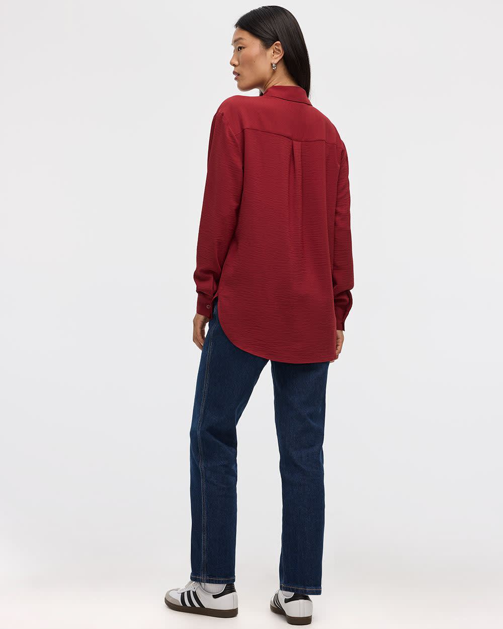 Long-Sleeve Buttoned-Down Blouse - Image 14