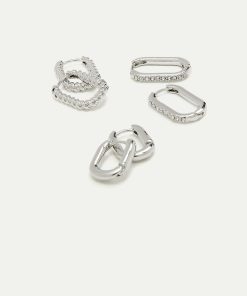 Elongated Hoops - 3 Pairs