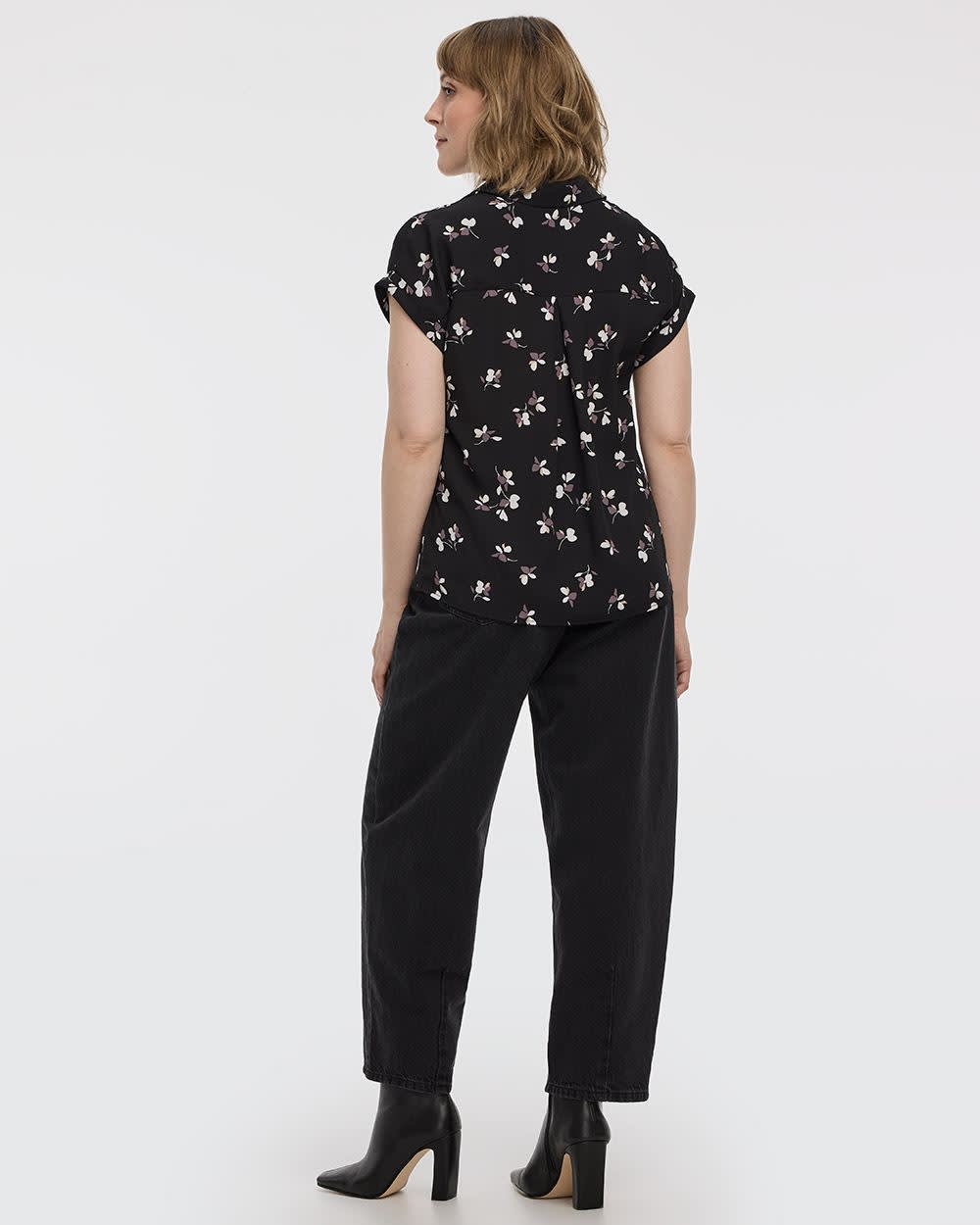 Extended-Sleeve V-Neck Flowy Blouse - R Essentials - Image 2