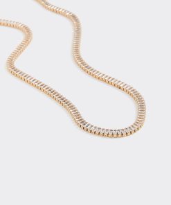 Baguette Short Necklace with Glass Stones
