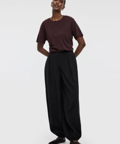 Balloon-Leg High-Rise Pull-On Pant
