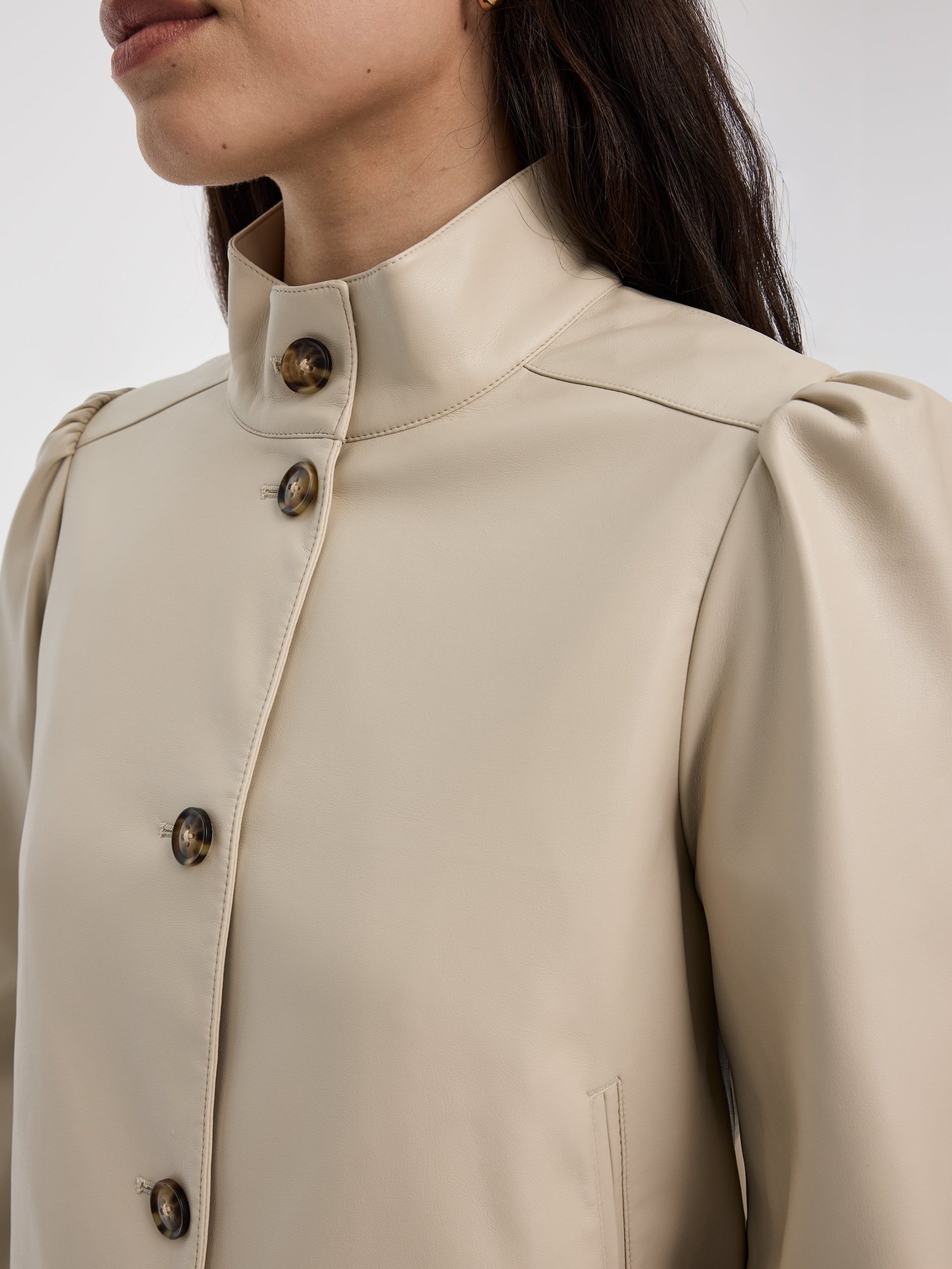 Cropped Faux Leather Jacket - Image 2