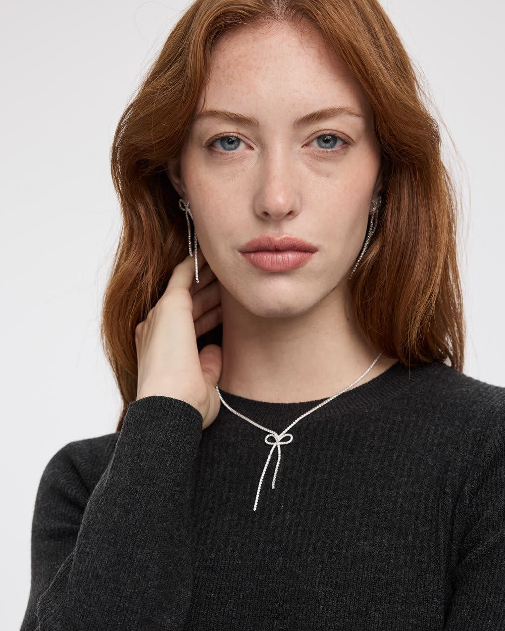 Long-Sleeve Crew-Neck Swing Sweater Dress - Image 4