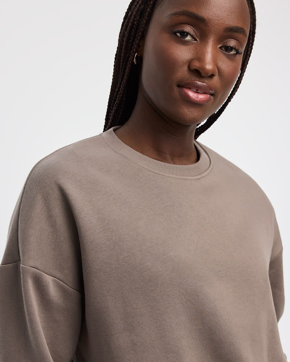 Fleece Sweatshirt with Bubble Hem - Image 8