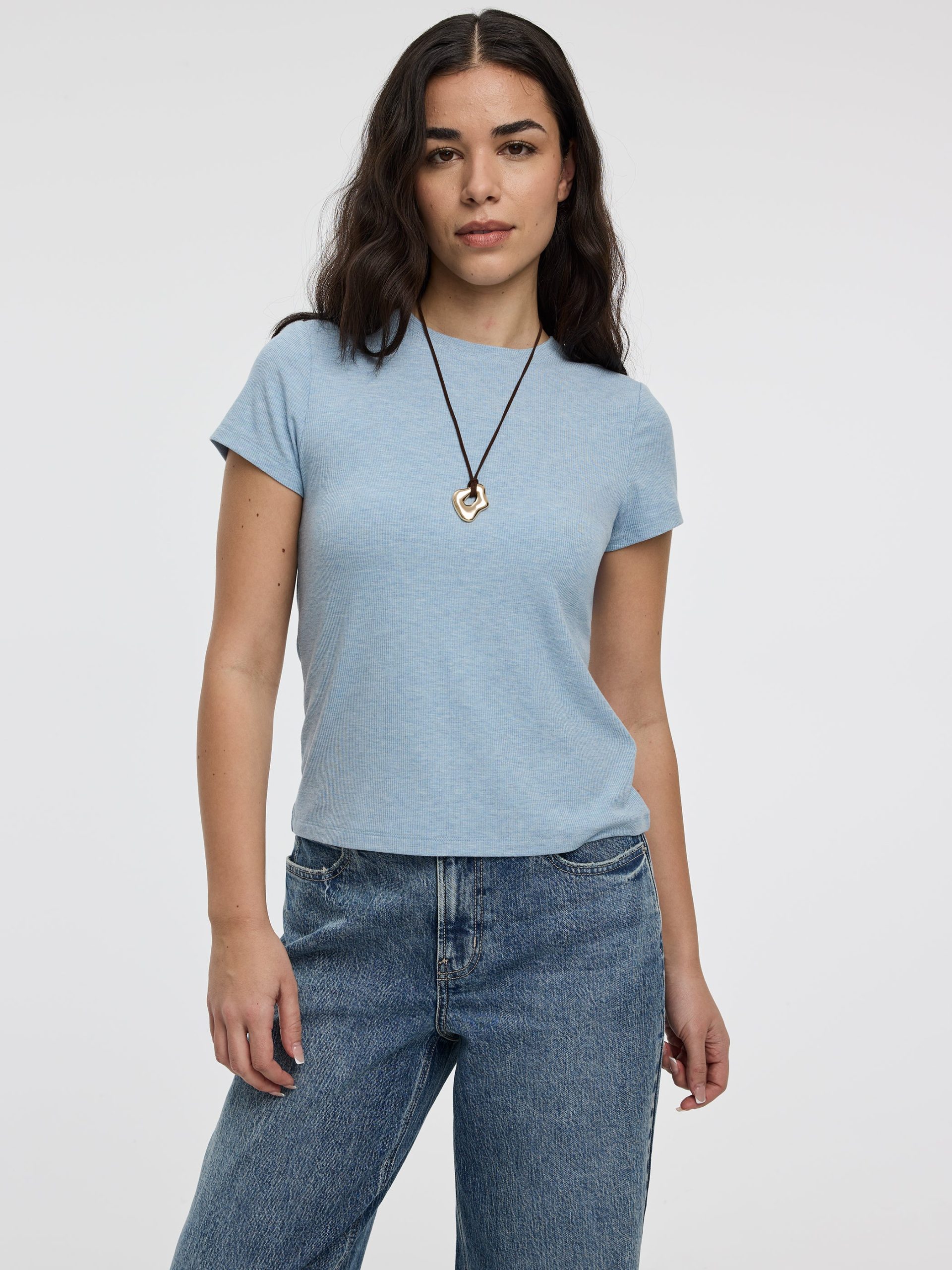 Fitted Crew-Neck Ribbed T-Shirt - R Essentials - Image 13
