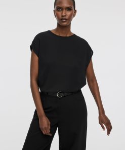 Short-Sleeve Crew-Neck Blouse