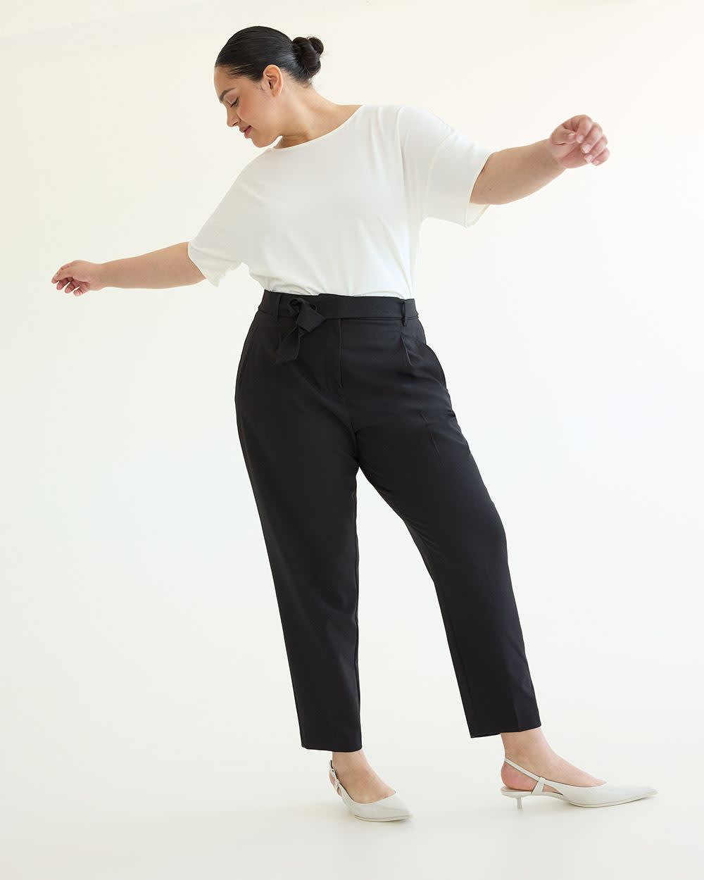 Tapered-Leg High-Rise Pant with Sash - Curvy Fit - The Timeless - Image 4
