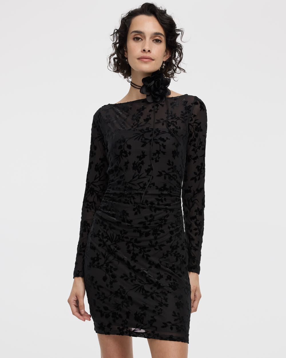 Long-Sleeve Bodycon Mini Dress - Image 3