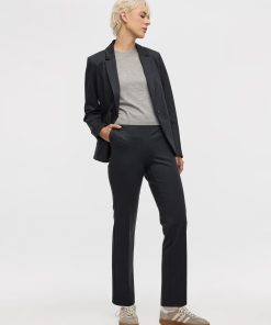 Straight-Leg High-Rise Houndstooth Pants - The Modern Stretch (R)