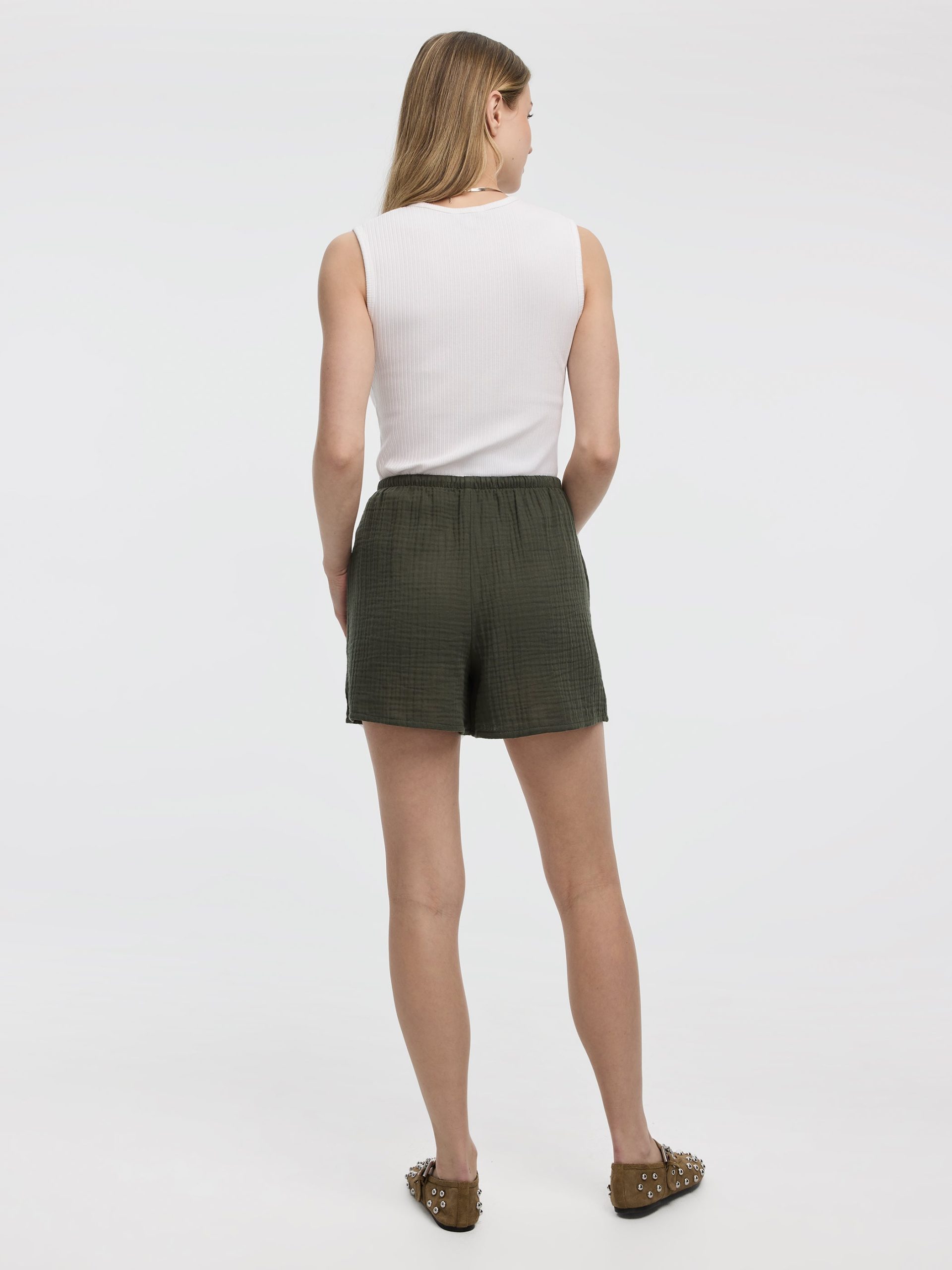 Waffled Cotton Shorts - Image 7