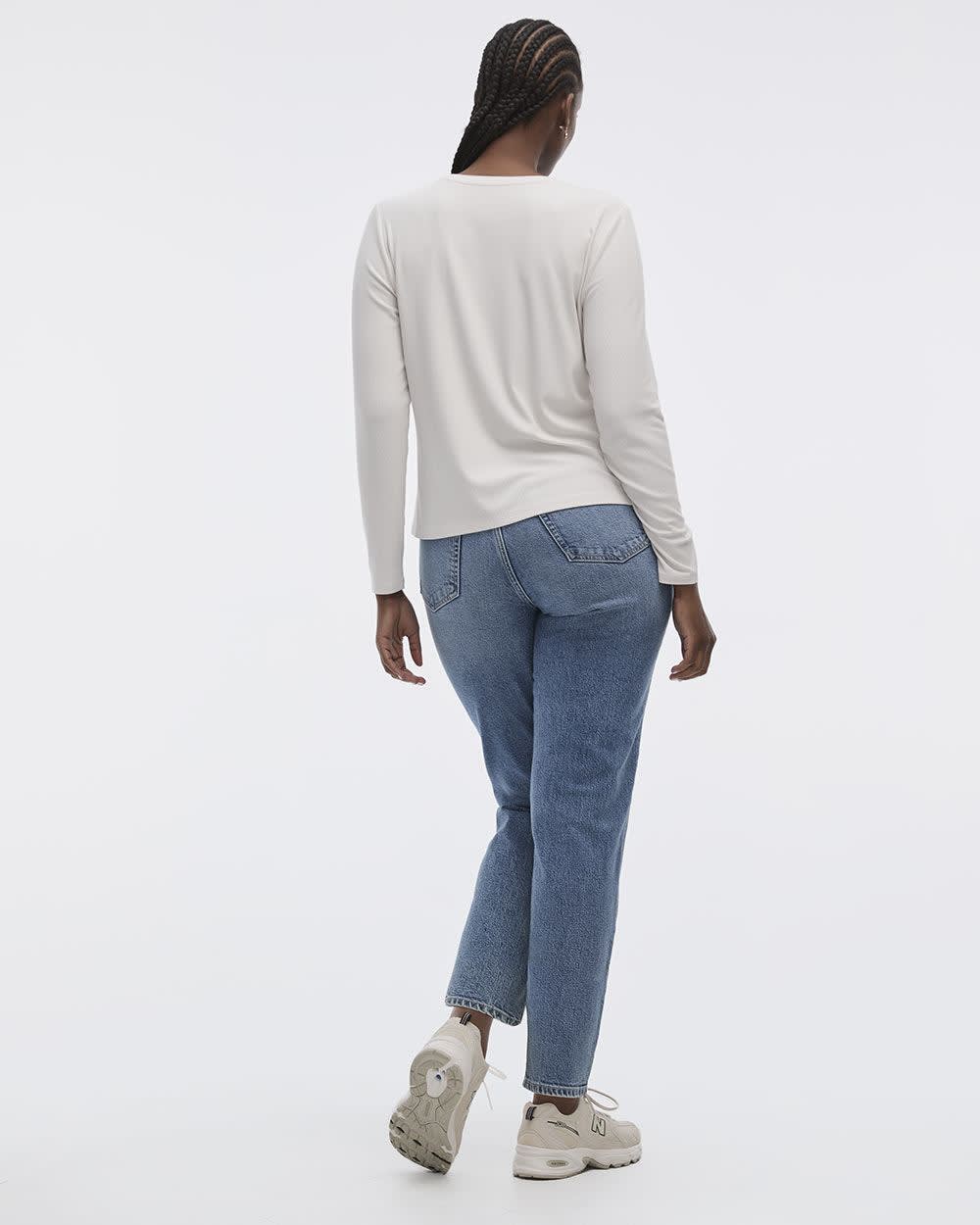 Long-Sleeve Crew-Neck Ribbed Tee - R Essentials - Image 6