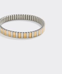 Stainless Steel Two-Tone Baguette Bracelet
