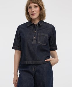 Short-Sleeve Denim Shirt