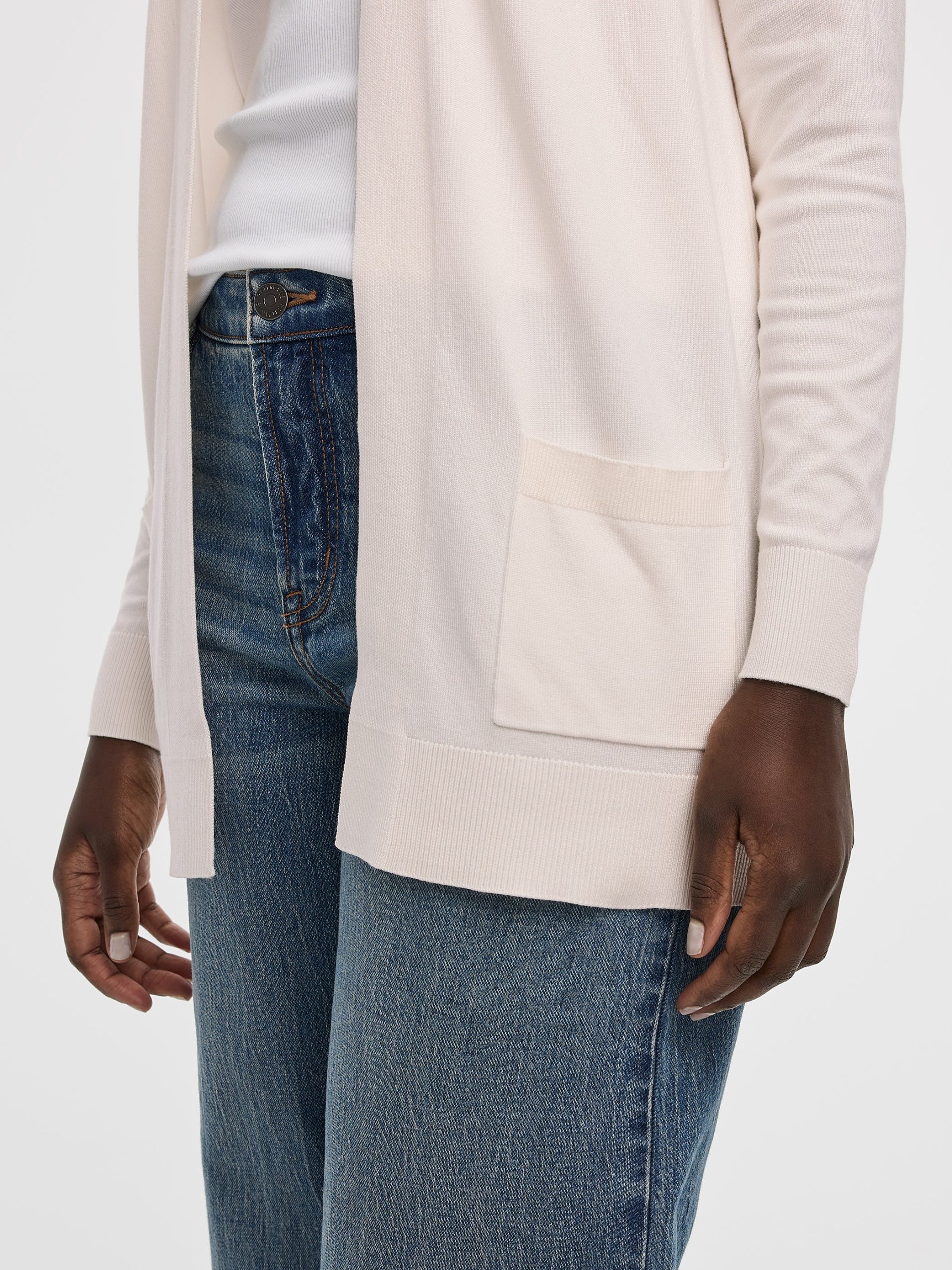 Long-Sleeve Open Cardigan with Pockets - R Essentials - Image 2