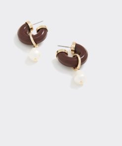 Resin Hoops with Pearl Pendant
