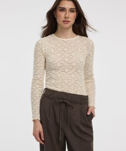 Long-Sleeve Lace Top