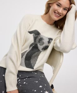 Long-Sleeve Crew-Neck Pullover with Dog