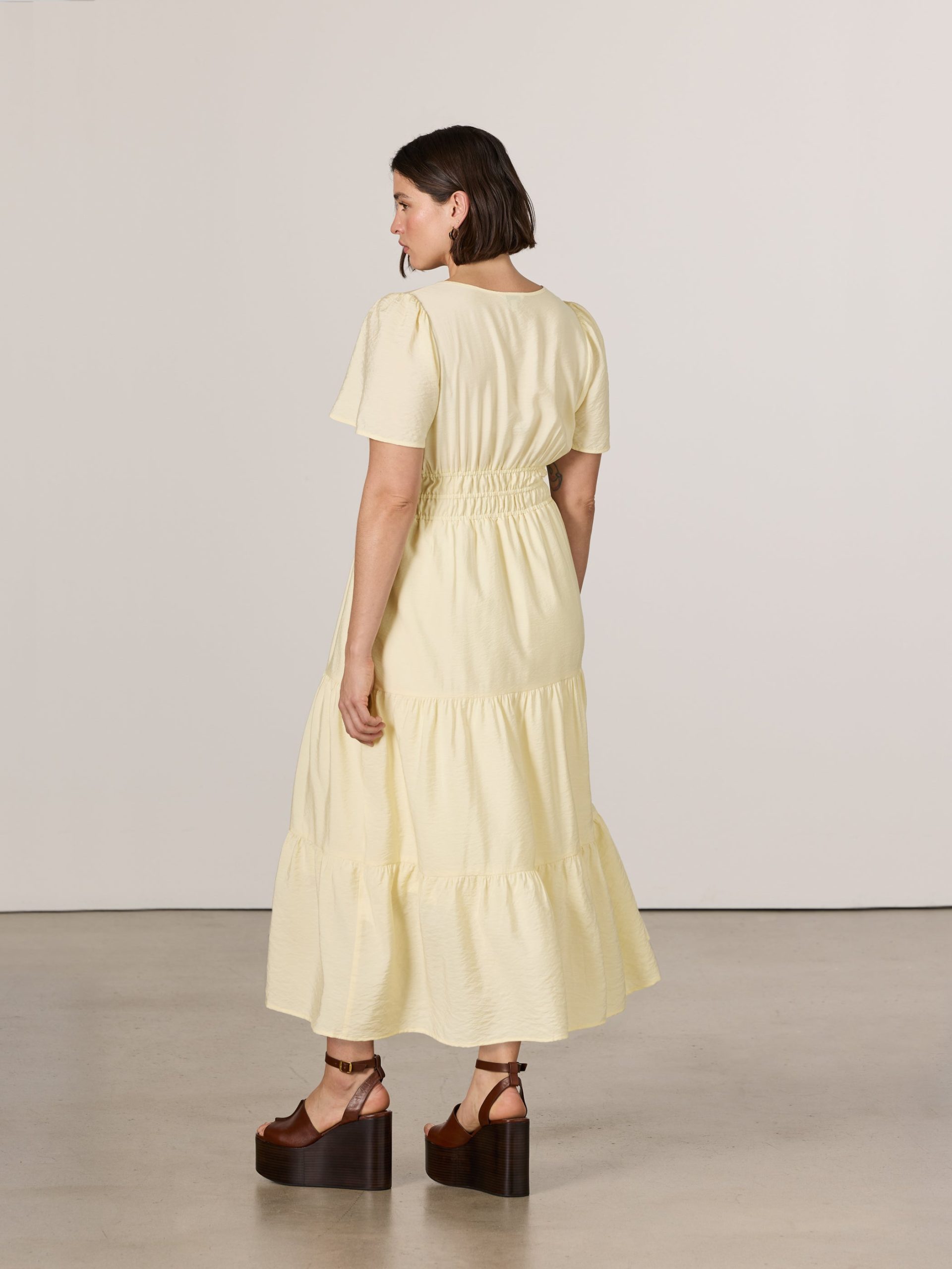 Short-Sleeve Split-Neck Maxi Dress - Image 3