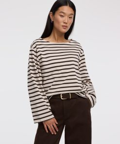 Long-Sleeve Boat-Neck Top