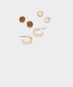 Hoops and Stud Earrings - 3 Pairs