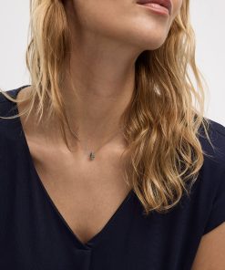 Stainless Steel Short Necklace with Teardrop Pendant
