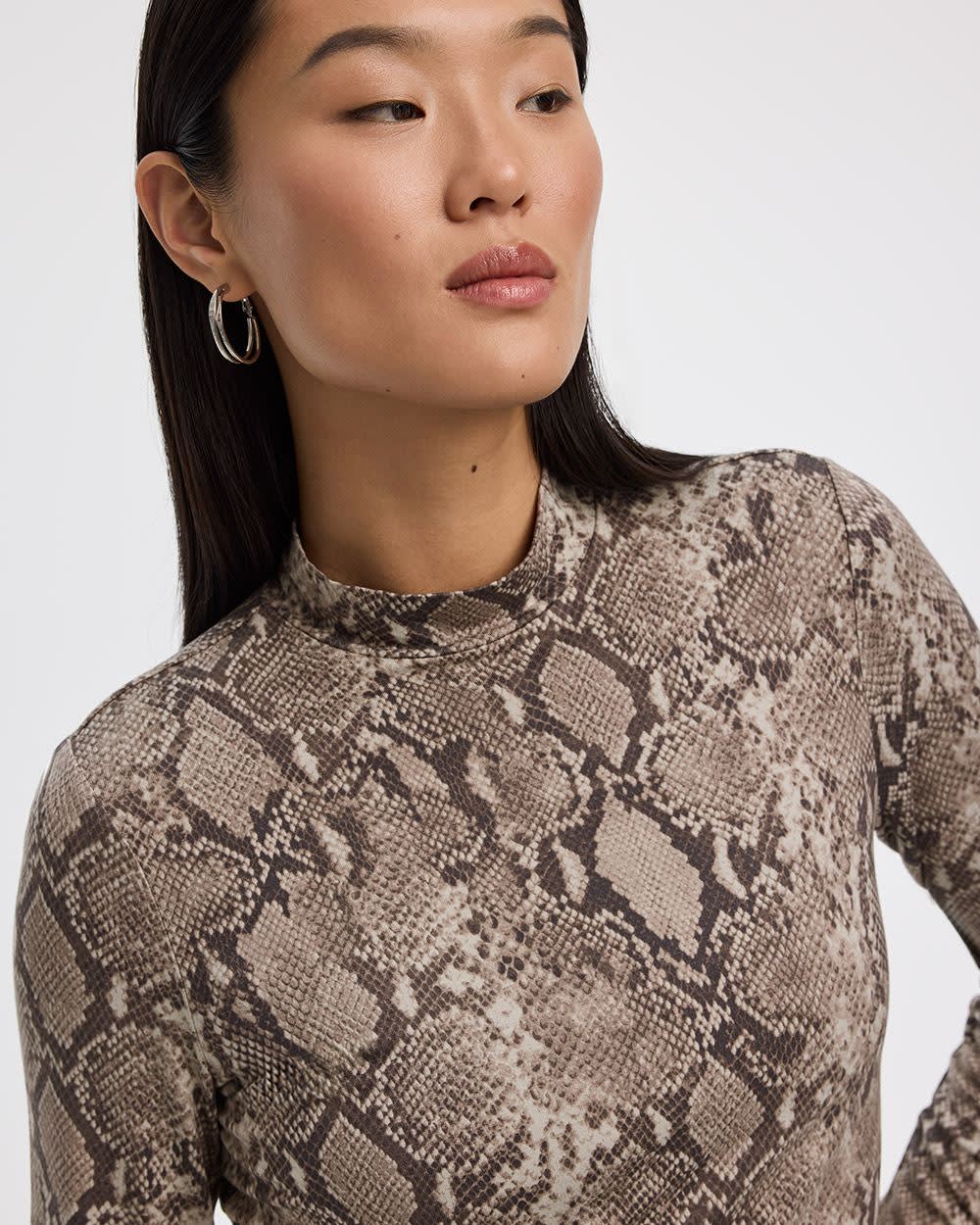 Long-Sleeve Mock-Neck Top - Image 4