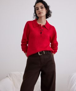 Long-Sleeve Polo Sweater