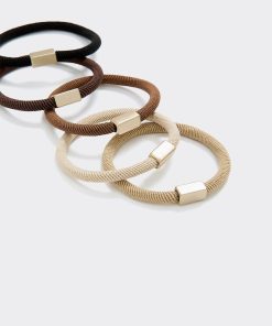 Hair Ties with Metal Piece - Set of 5