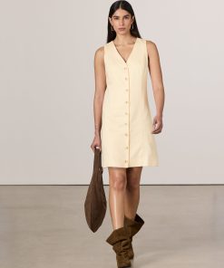 Sleeveless Buttoned-Down Mini Dress