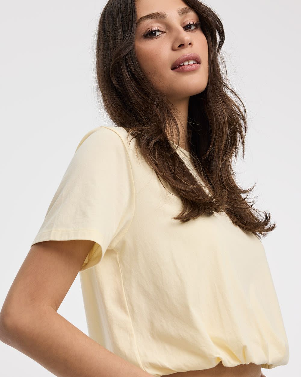 Crew-Neck Tee with Bubble Hem - Image 20
