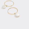 Thin Endless Hoops with Pearls