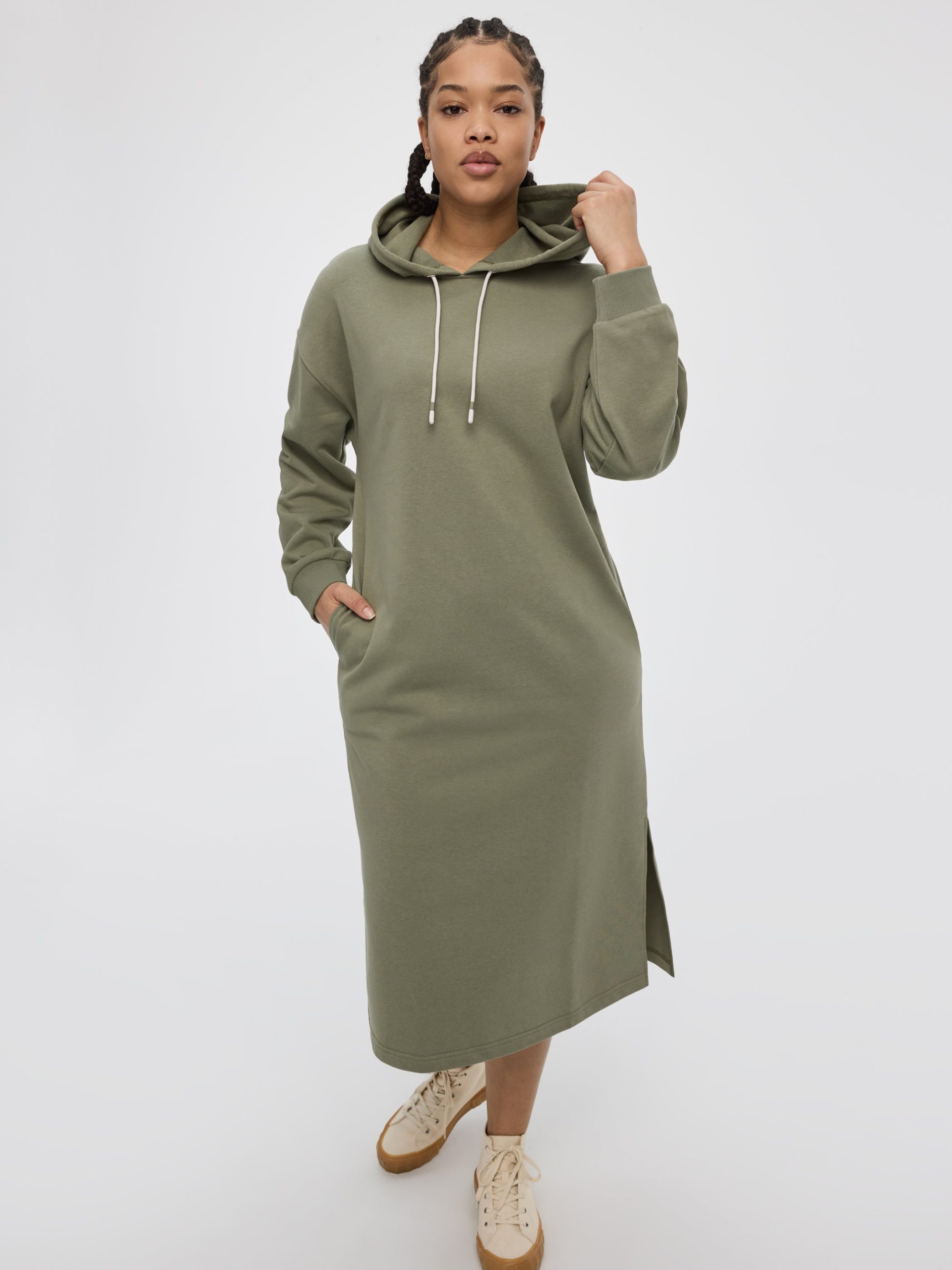 Long-Sleeve Hooded Dress - Hyba - Image 3