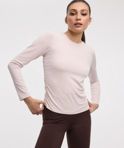 Long-Sleeve Crew-Neck Tee with Shirred Sides - PULSE (R) Hyba
