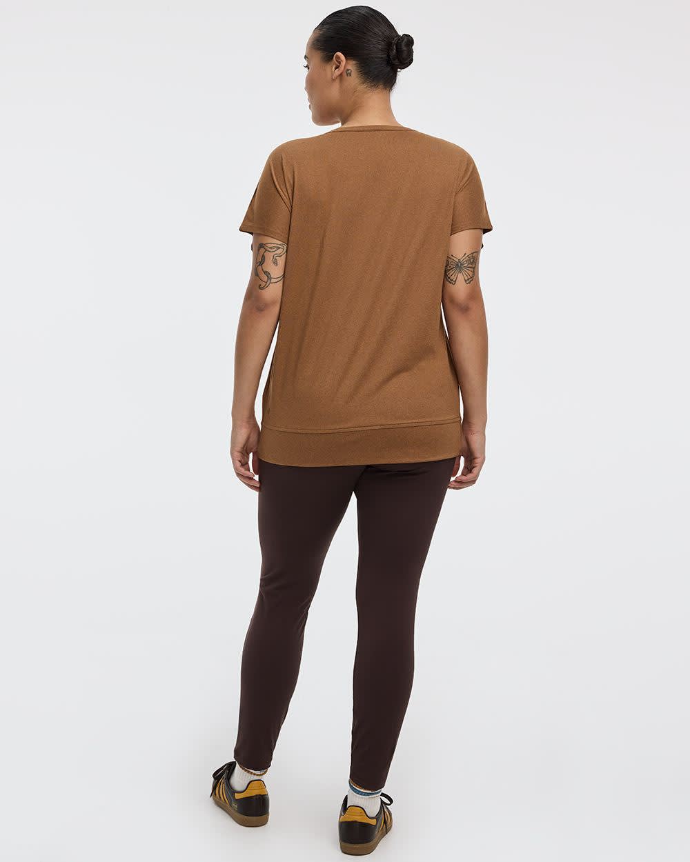 Crew-Neck T-Shirt with Twisted Front - Hyba - Image 2