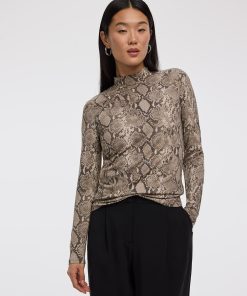 Long-Sleeve Mock-Neck Top