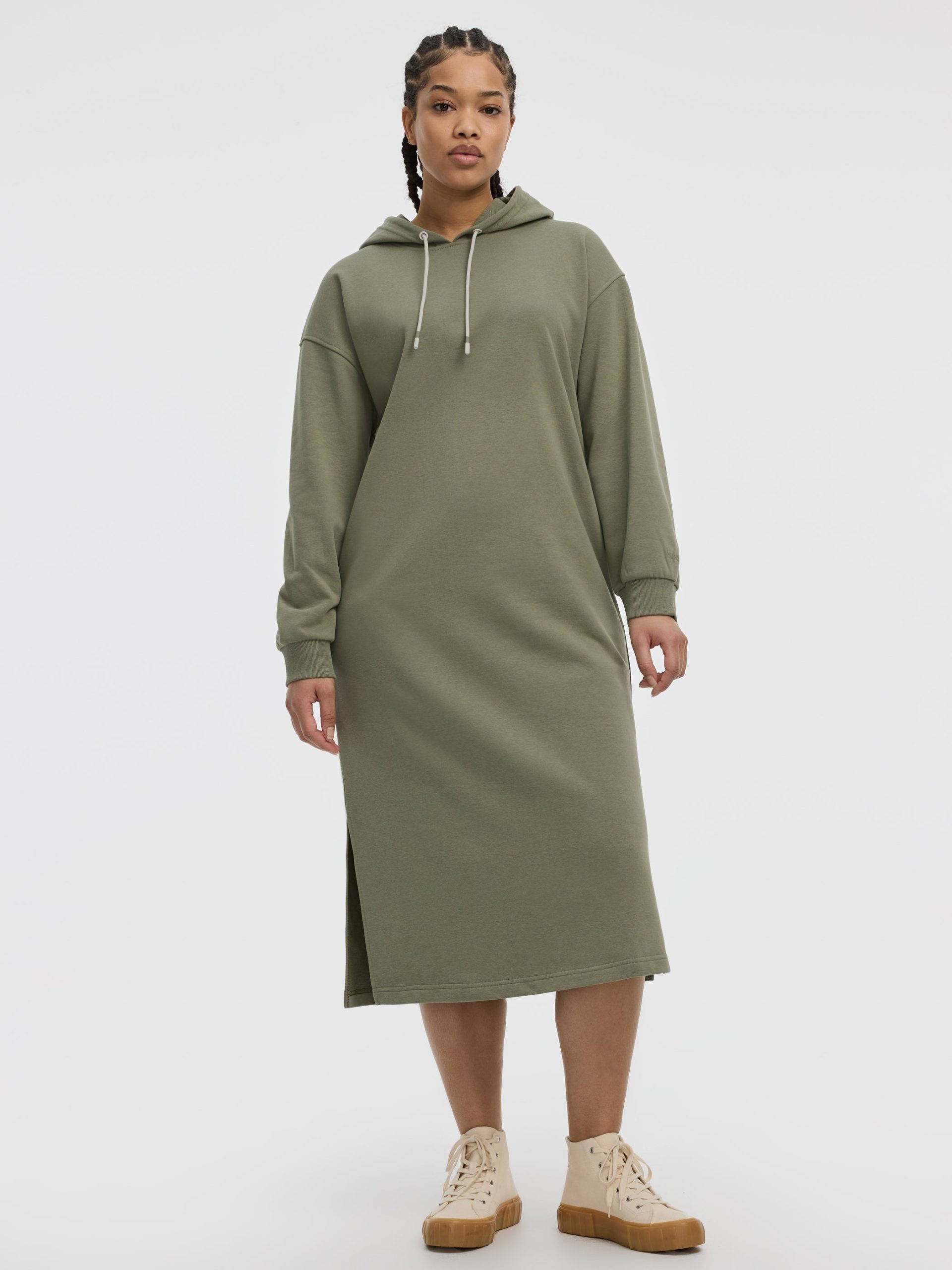 Long-Sleeve Hooded Dress - Hyba