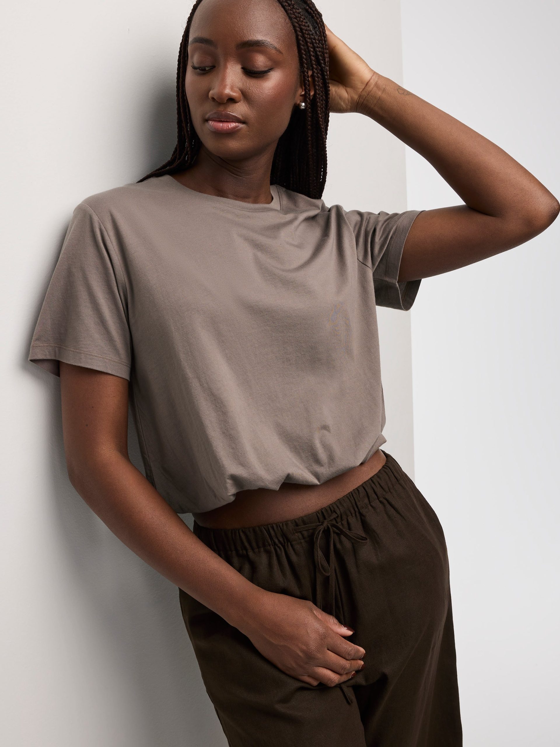 Crew-Neck Tee with Bubble Hem - Image 23
