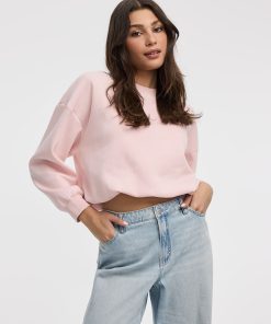 Fleece Sweatshirt with Bubble Hem
