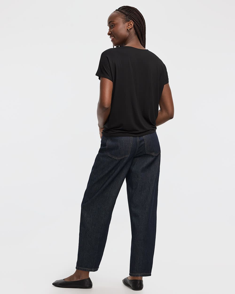 Short-Dolman-Sleeve Boat-Neck T-Shirt - Image 2