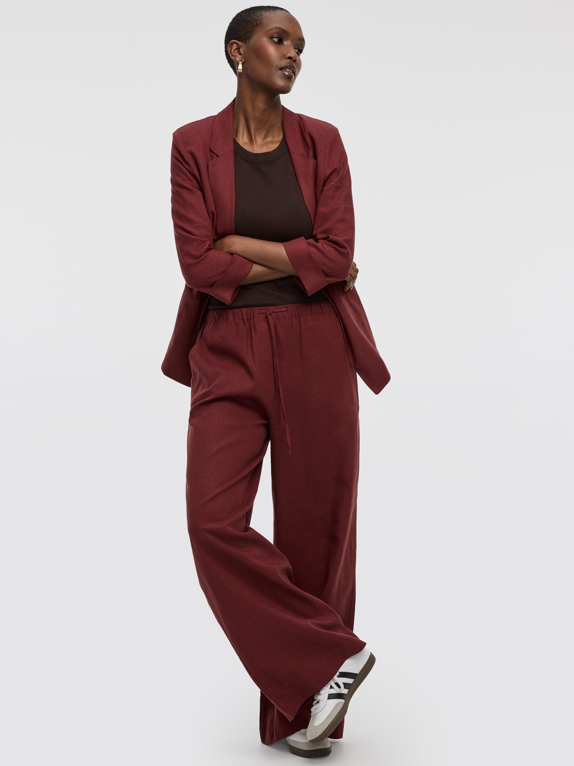 Open Linen Blazer with 3/4 Sleeves - Image 20