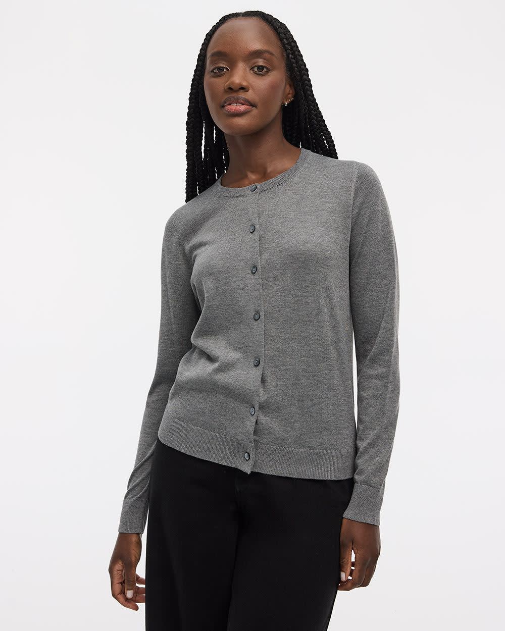 Crew-Neck Cardigan - R Essentials - Image 20