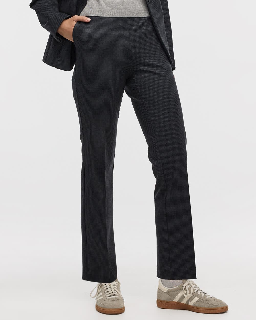 Straight-Leg High-Rise Houndstooth Pants - The Modern Stretch (R) - Image 3