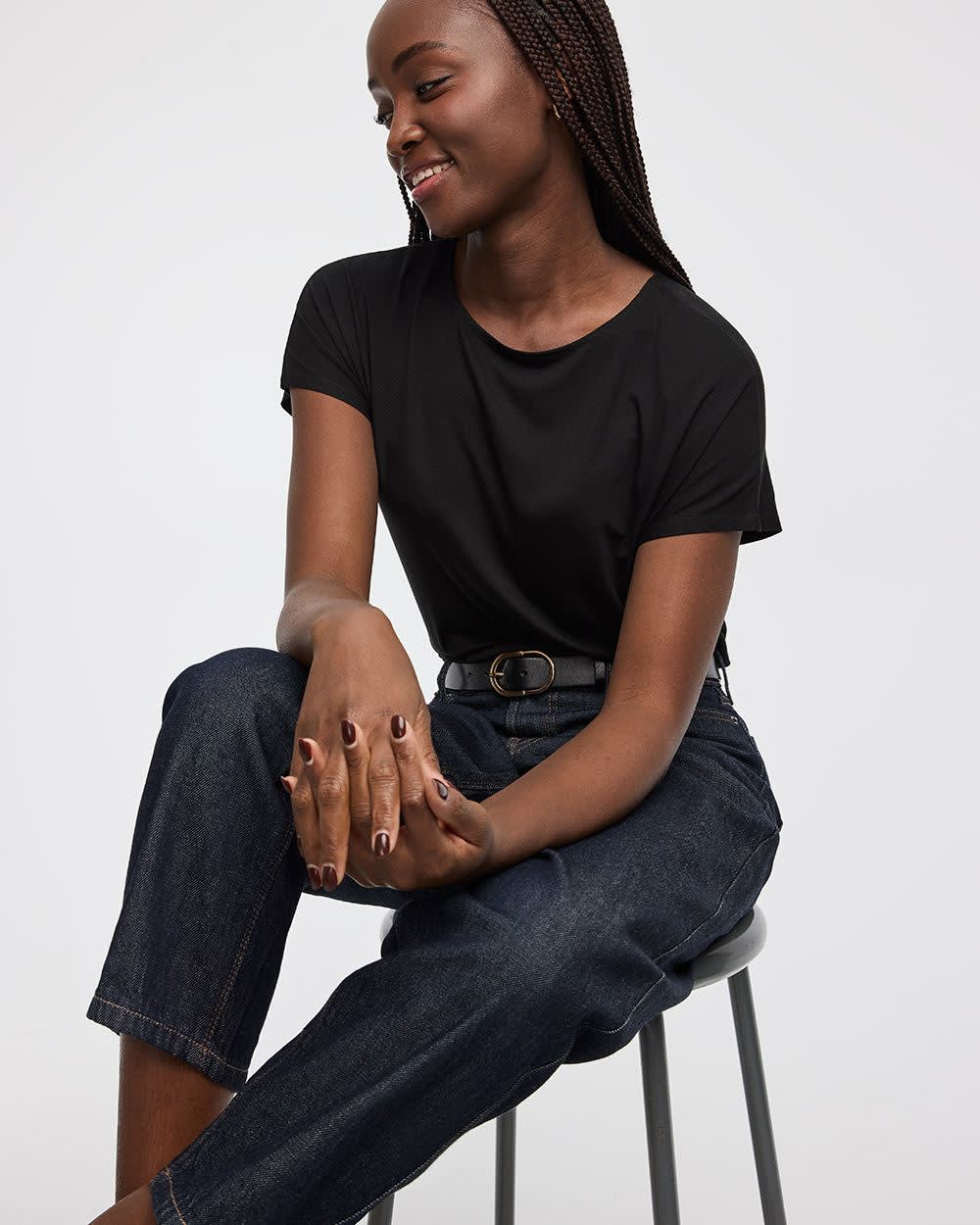 Short-Dolman-Sleeve Boat-Neck T-Shirt - Image 3