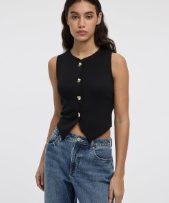 Sleeveless Crew-Neck Vest