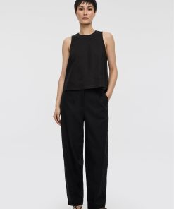 Linen Blend Barrel Pant