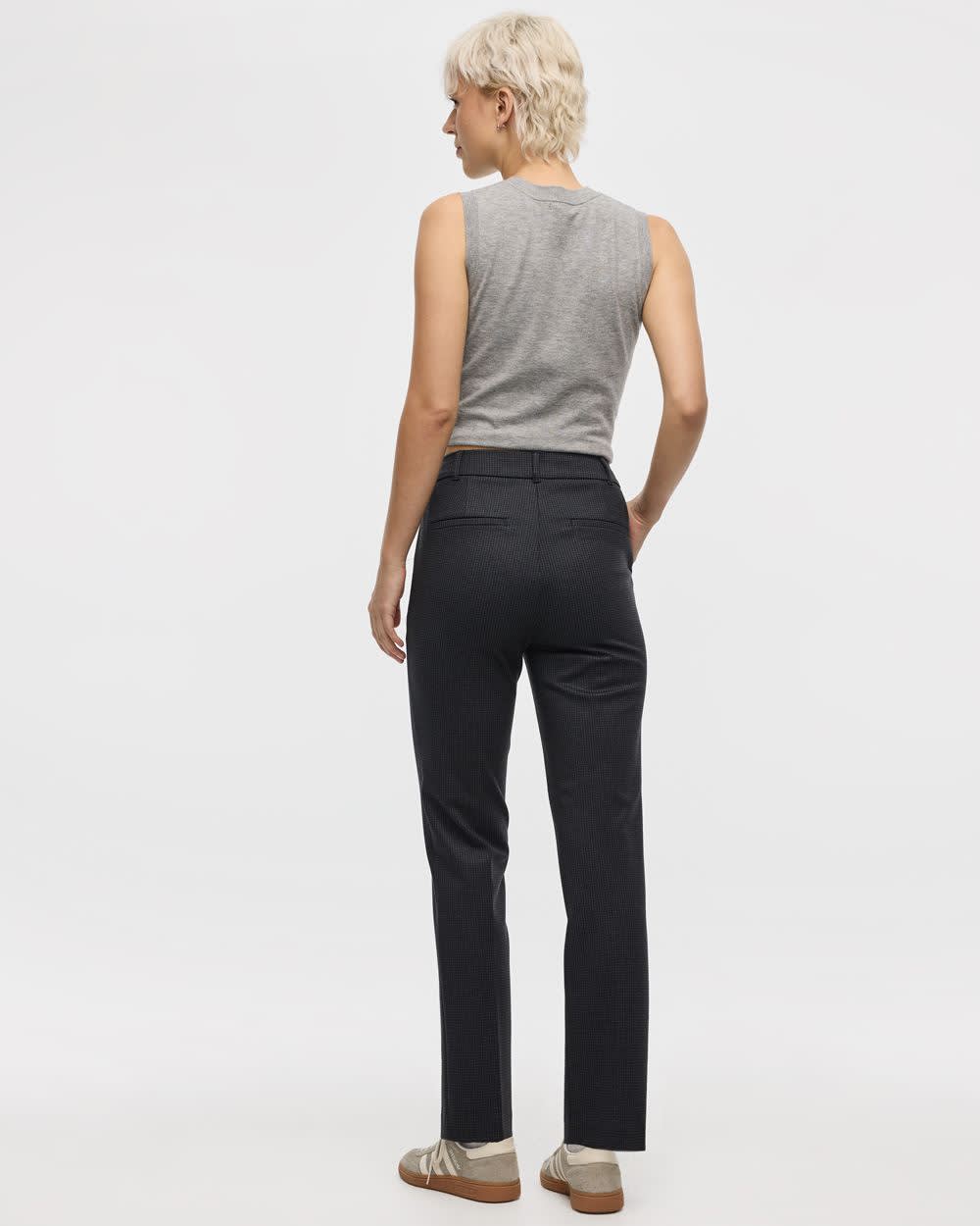 Straight-Leg High-Rise Houndstooth Pants - The Modern Stretch (R) - Image 2