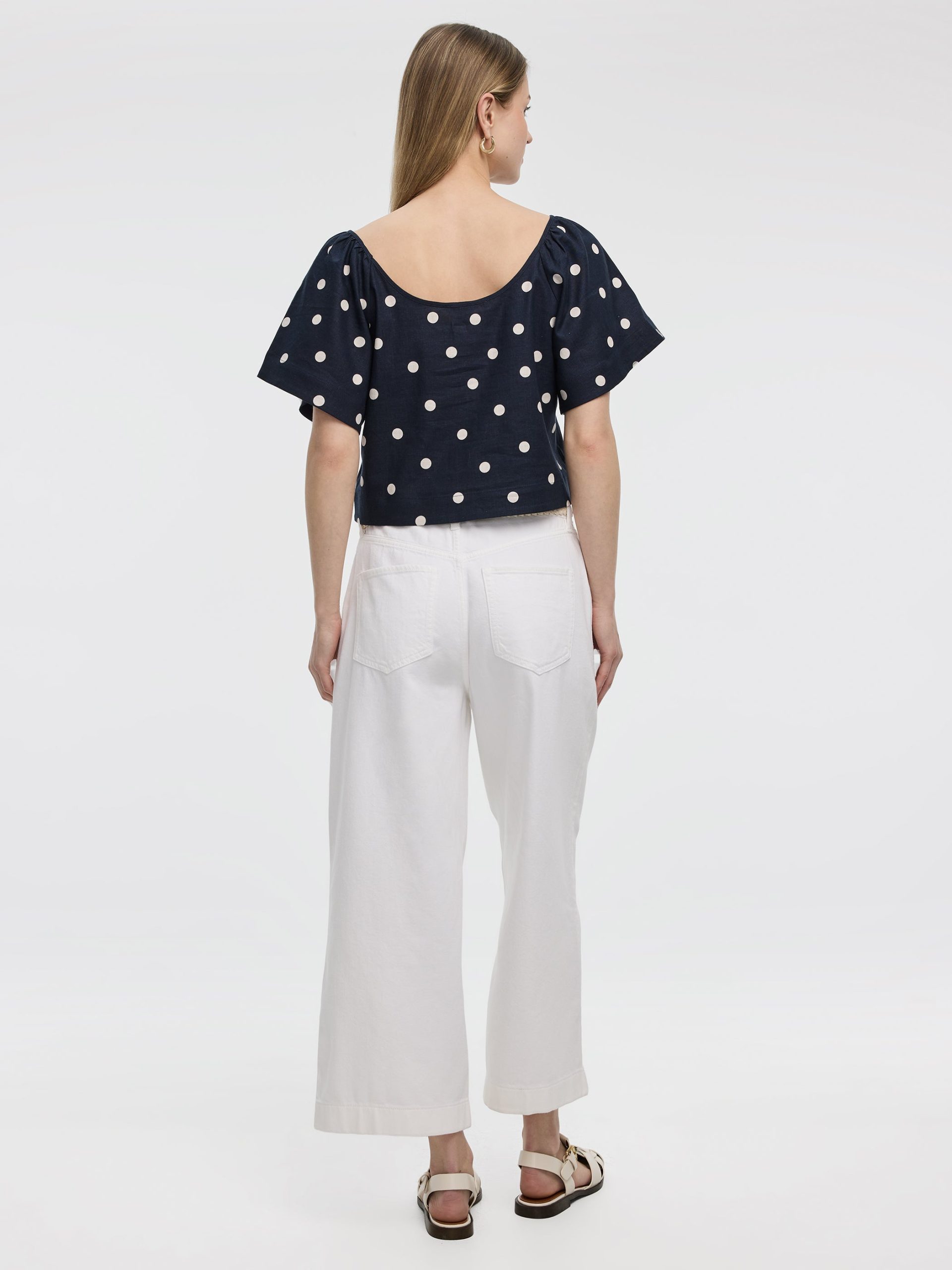 Scoop-Neck Blouse with Flutter Sleeves - Image 7
