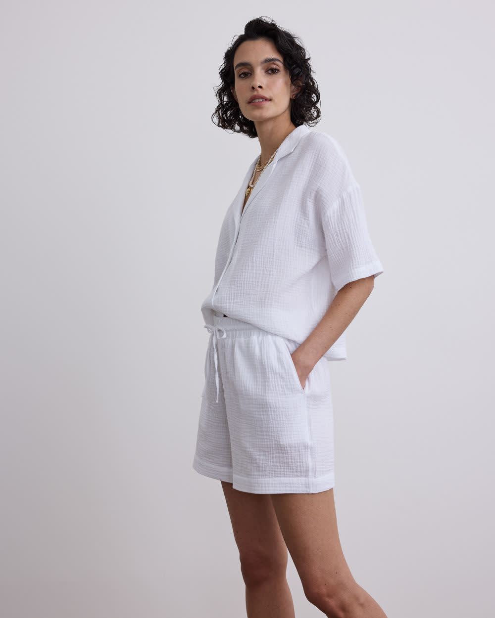 Waffled Cotton Shorts - Image 5