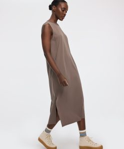 Sleeveless Textured Midi Dress - Hyba